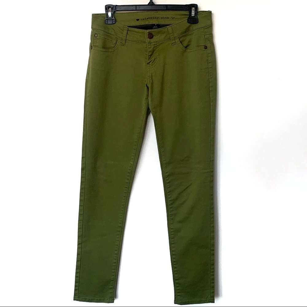 Celebrity Pink Green High‑Rise Skinny Jeans Stretch Colored Denim Juniors 7